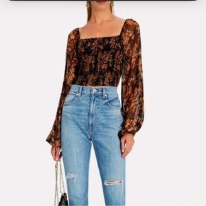 Caroline Costas Amelia Floral Silk Chiffon Blouse